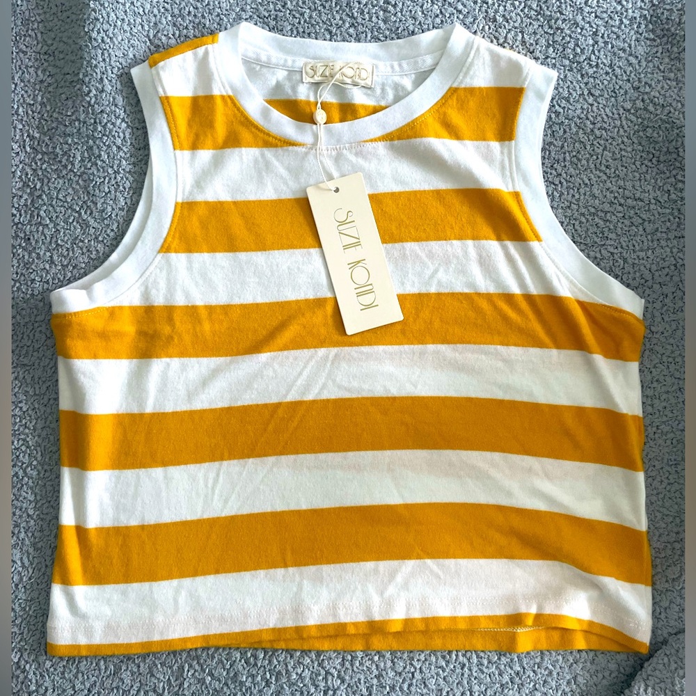 Stylish Yellow and White Striped top from Suzie Kondi!
